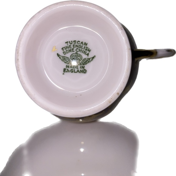 Vintage Bone china English Tea Cup Gold Dragons Pale Pink Tuscan - Picture 4 of 11